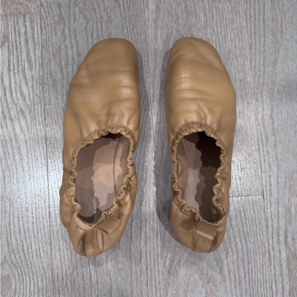 Mansur Gavriel Tan Leather Ballet Flats